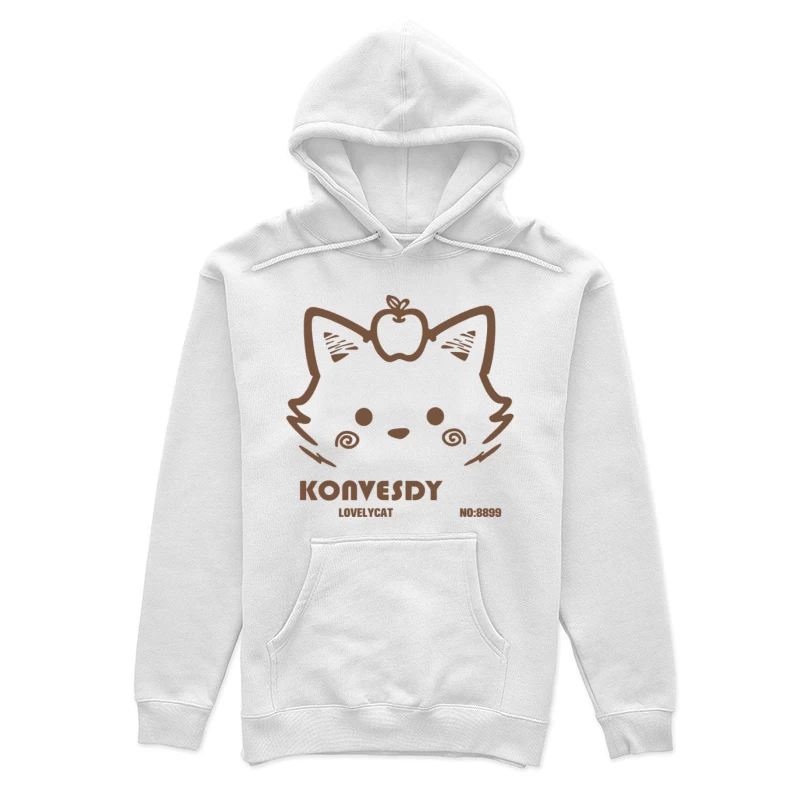 Katzenlogo mit Apfel Damen Pullover Hoodie