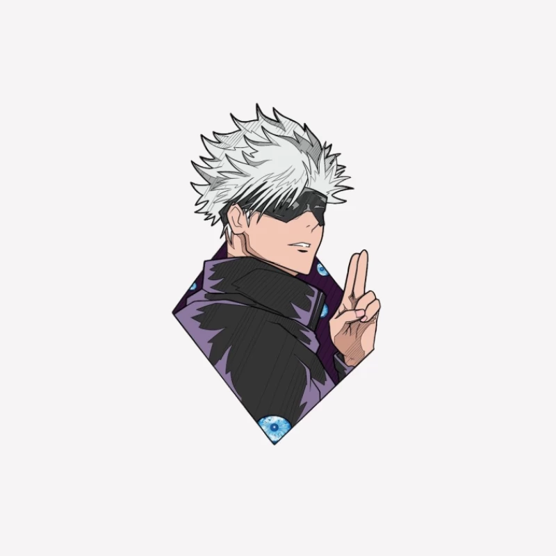 Animecharakter mit weißen Haaren Herren T-Shirt