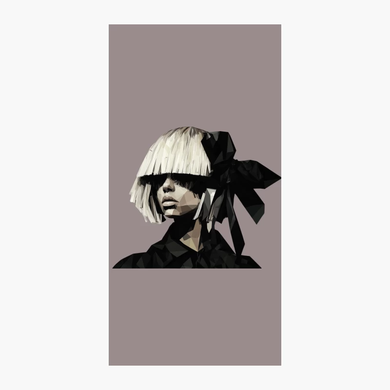 Geometric Pop Icon: Blonde Wig and Black Bow Portrait iPhone Case