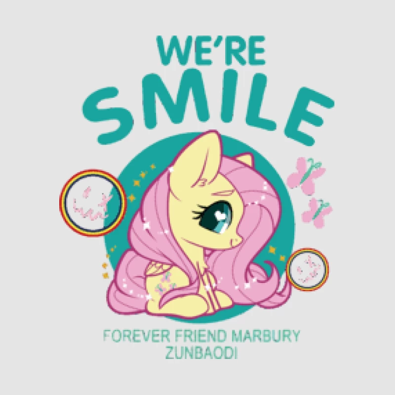 Süßes Pony-Design mit Fröhlichkeit Herren Pullover Hoodie