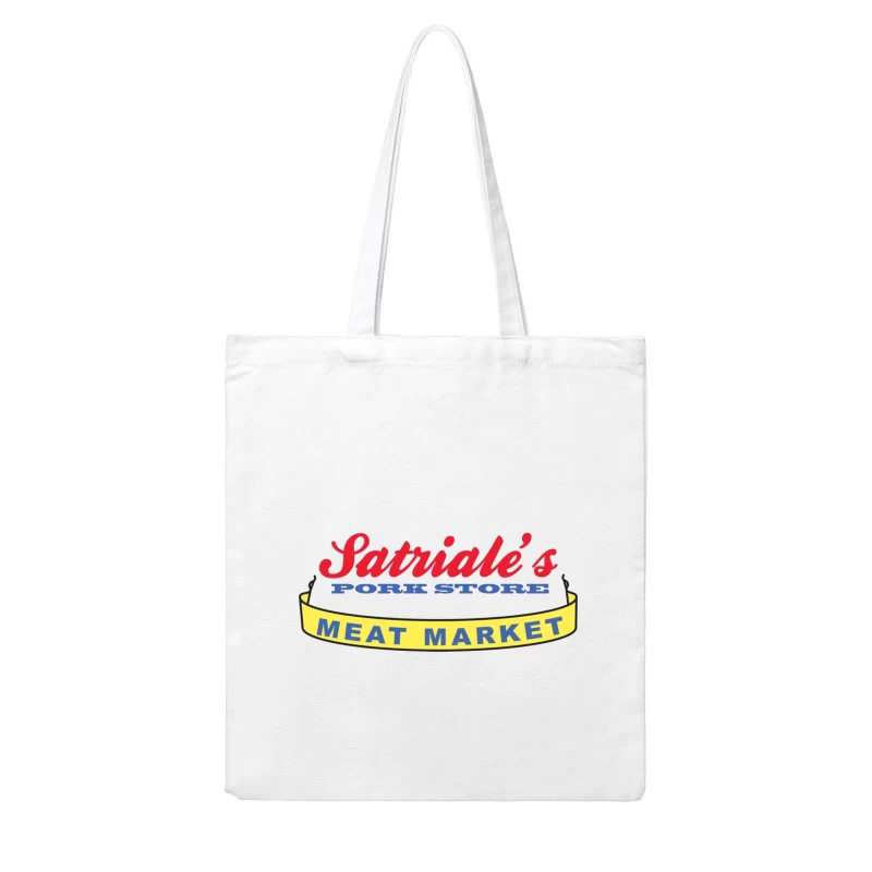 Patriale's Pork Store & Meat Market Vintage Logo Sign Cotton Tote Bag