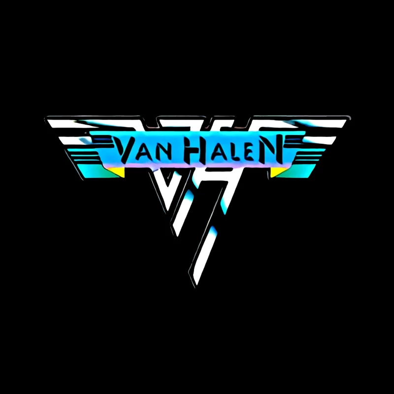 Van Halen Classic Band Logo in Retro 80s Style Desk Mat