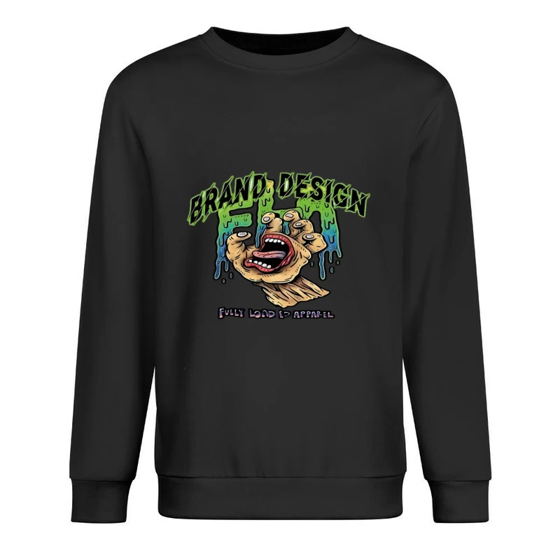 Design Psichedelico di Mano con Occhi Felpa pullover Uomo