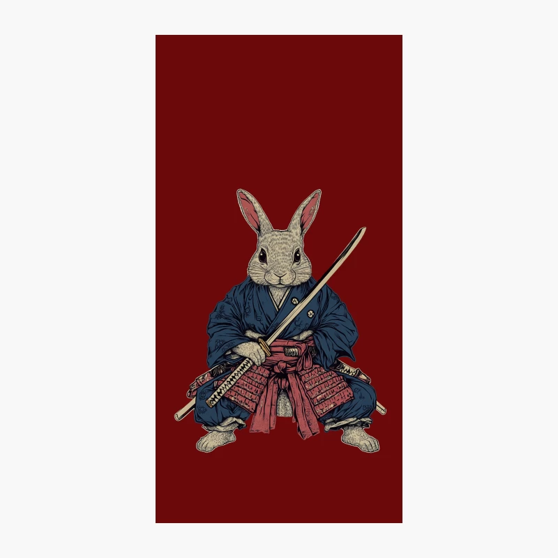 Anthropomorphic Samurai Rabbit Illustration iPhone Case
