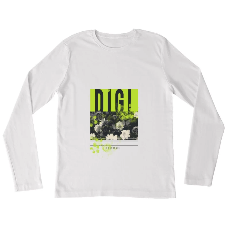 Florales Digitaldesign Damen Langarm T-Shirt