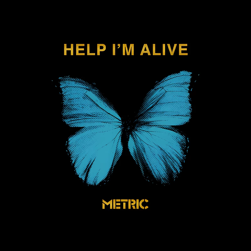 Metric Help I'm Alive Butterfly 2 Throw Pillow