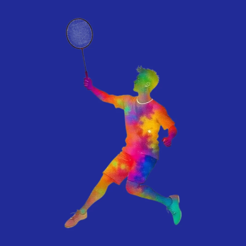 Colorful Badminton Player in Action Pin