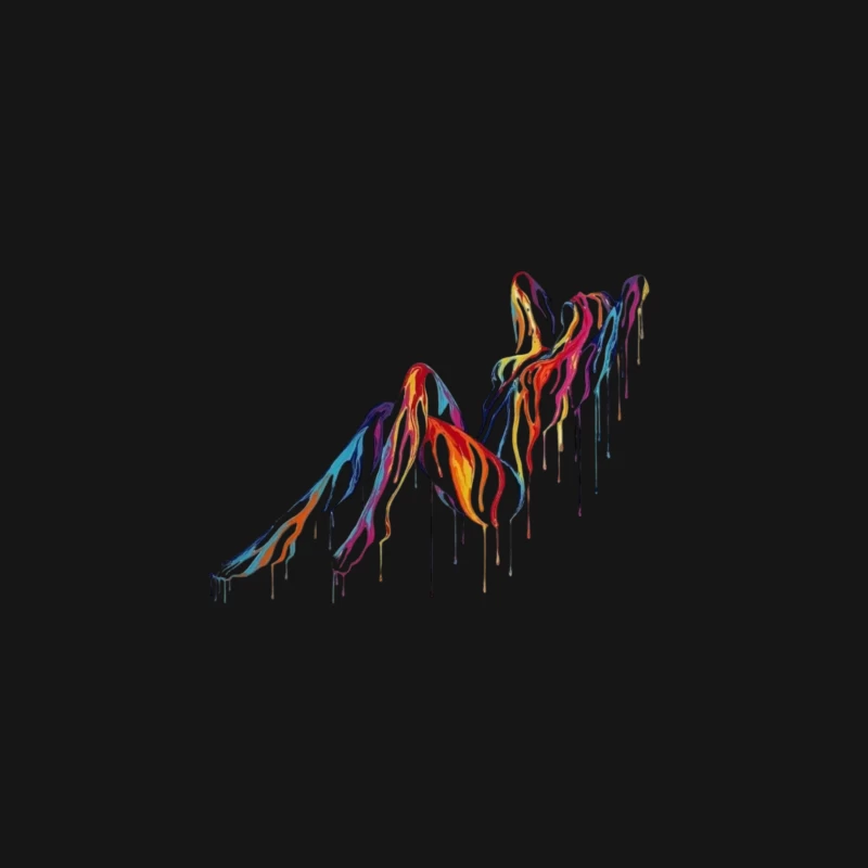 Colorful Dripping Abstract Mountain Art Male T-Shirt