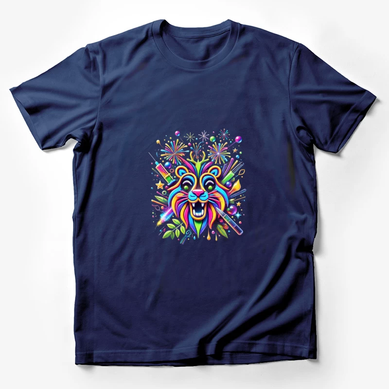 Lion abstract line face Male T-Shirt