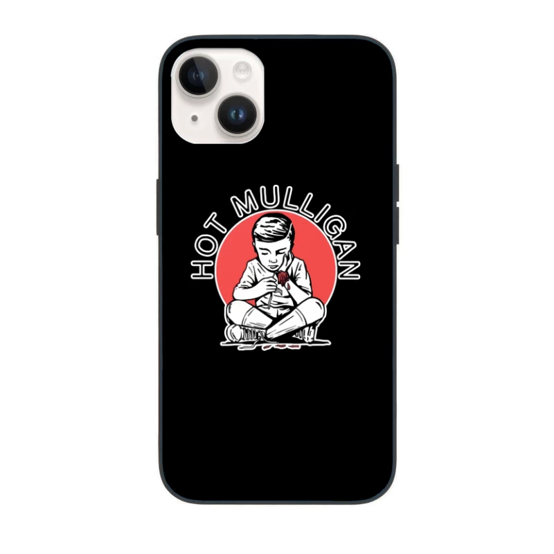 Hot Mulligan Band Logo with Retro Illustration iPhone Case