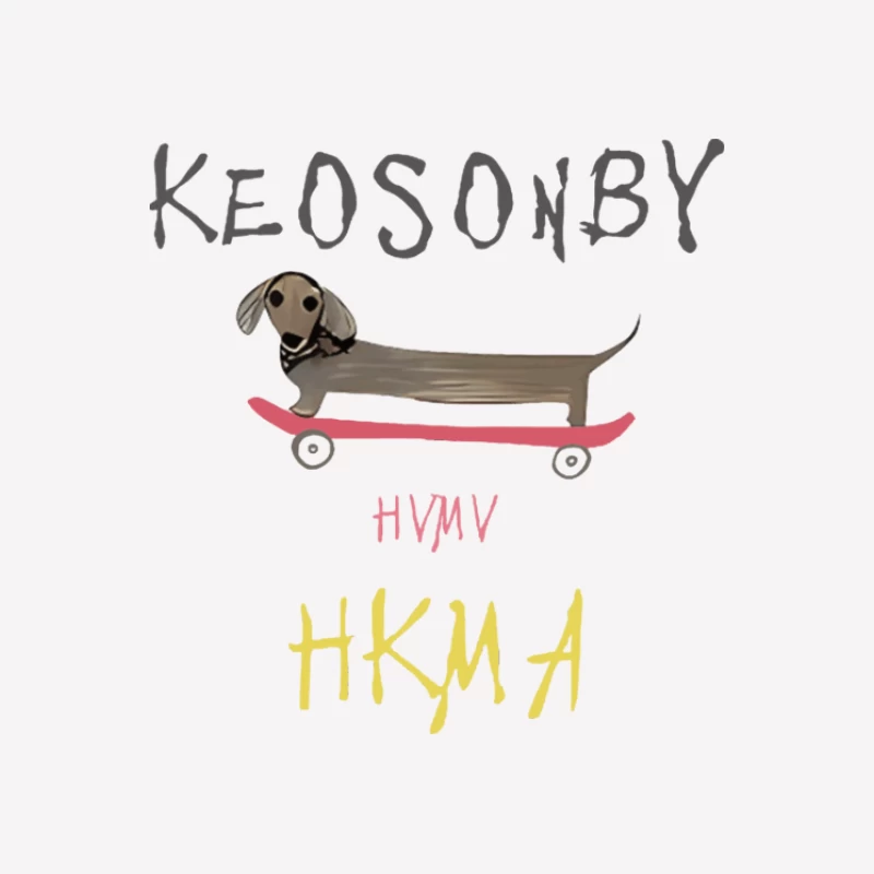 Hund auf Skateboard mit Schrift Damen T-Shirt