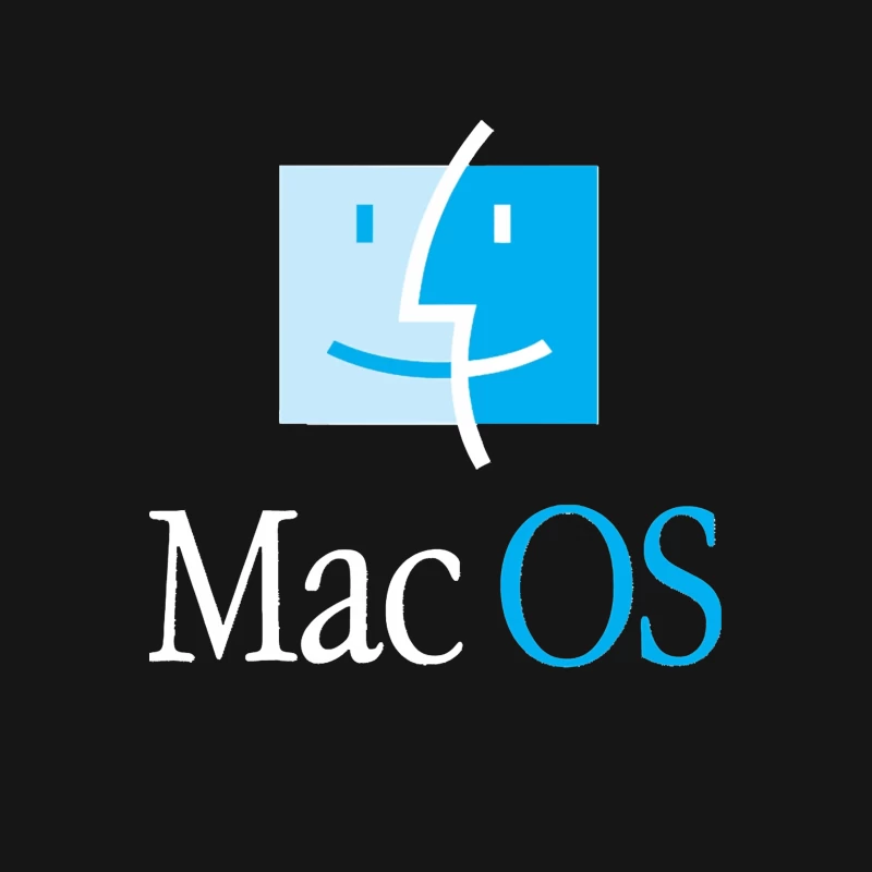 MacOS Operating System Logo in Blue and White Female T-Shirt