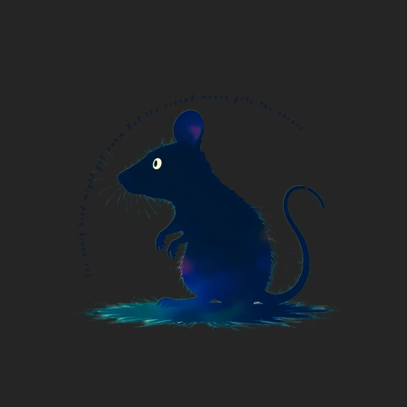 Dark Blue Mouse Silhouette Digital Illustration Male Pullover Sweatshirt