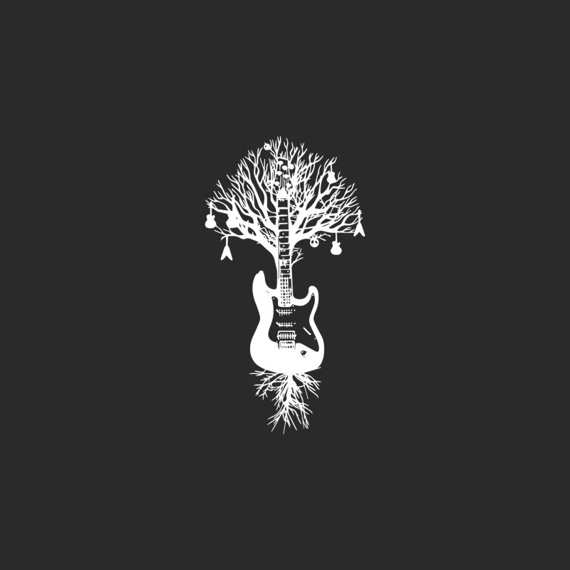 Nature Guitar White Tree Music Banksy Art Baseball Cap