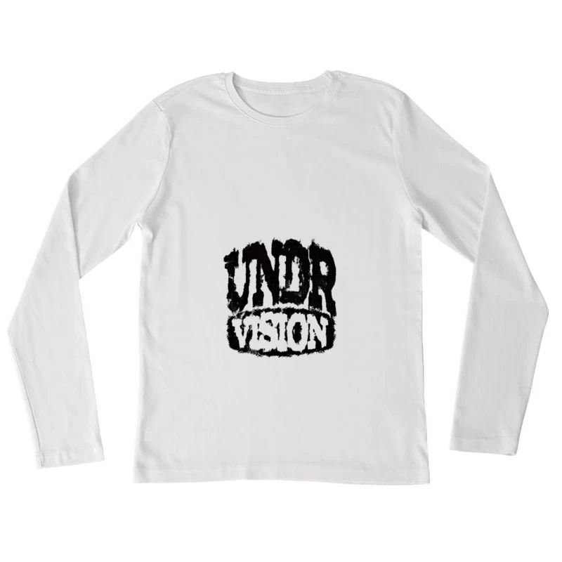 Logo Astratto Bianco e Nero Maglietta maniche lunghe Donna