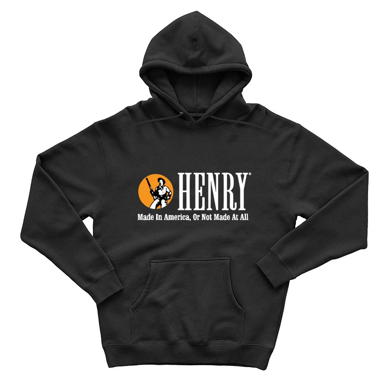 Henry Rifles Vintage Logo with American Manufacturing Slogan Male Pullover Hoodie