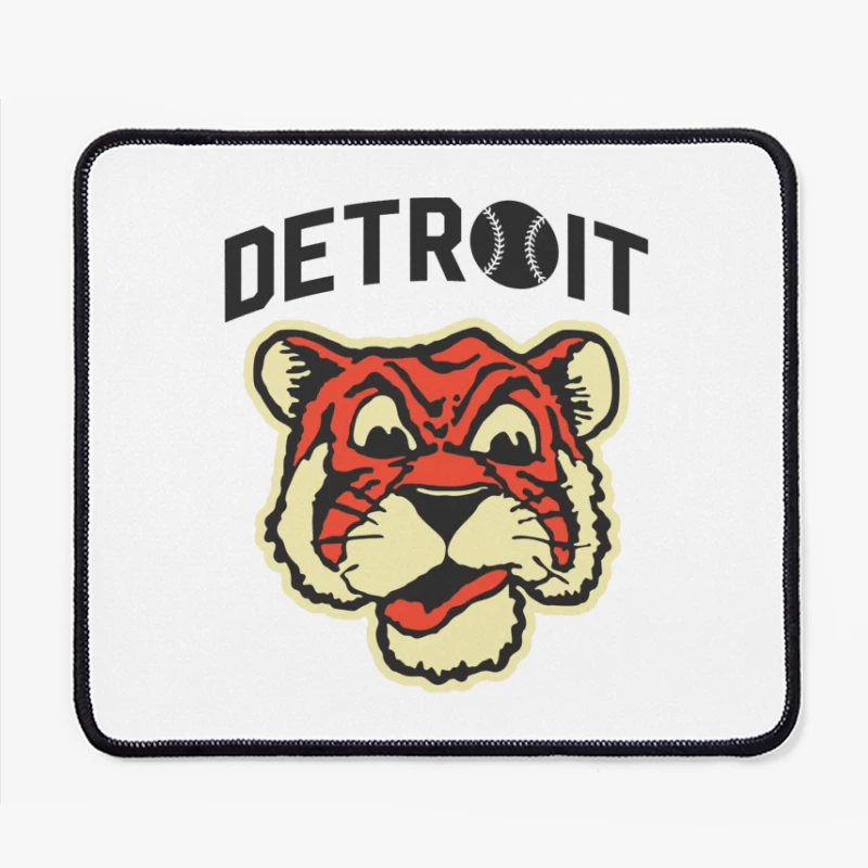 Vintage Detroit Tigers Baseball Team Logo Design Mouse Pad