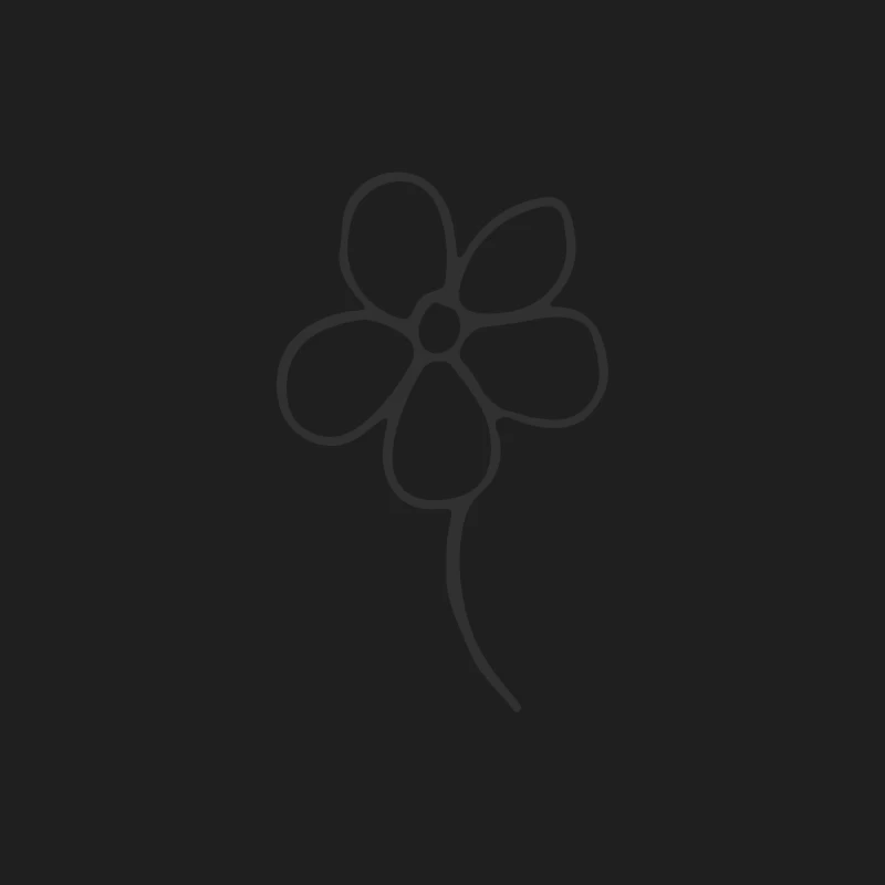 Fleur minimaliste en ligne noire Homme Débardeur