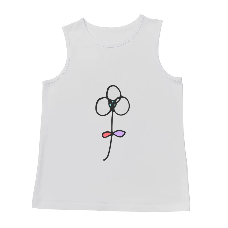 Fleur minimaliste dessinée à la main Homme Débardeur