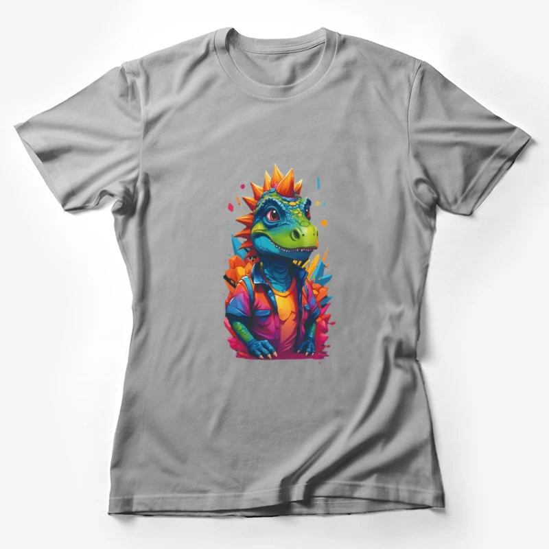 Bunter Dinosaurier mit Hemd Damen T-Shirt