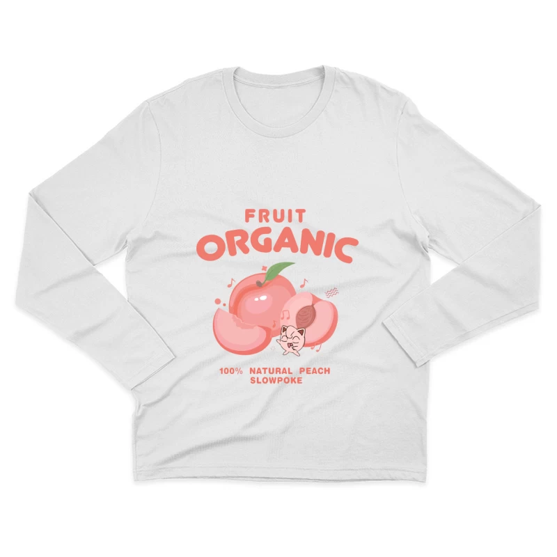 Natürlicher Pfirsich Spaß Herren Langarm T-Shirt