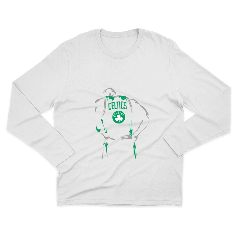 Celtics Basketball Silhouette Herren Langarm T-Shirt