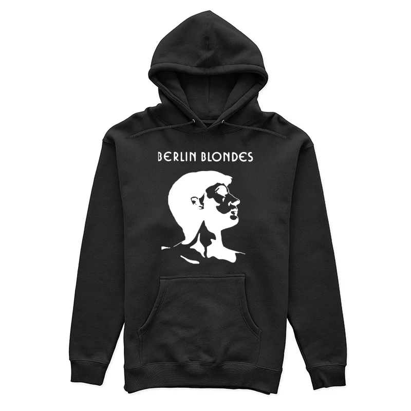 Minimalist Line Art Profile with Berlin Blondes Text Female Pullover Hoodie