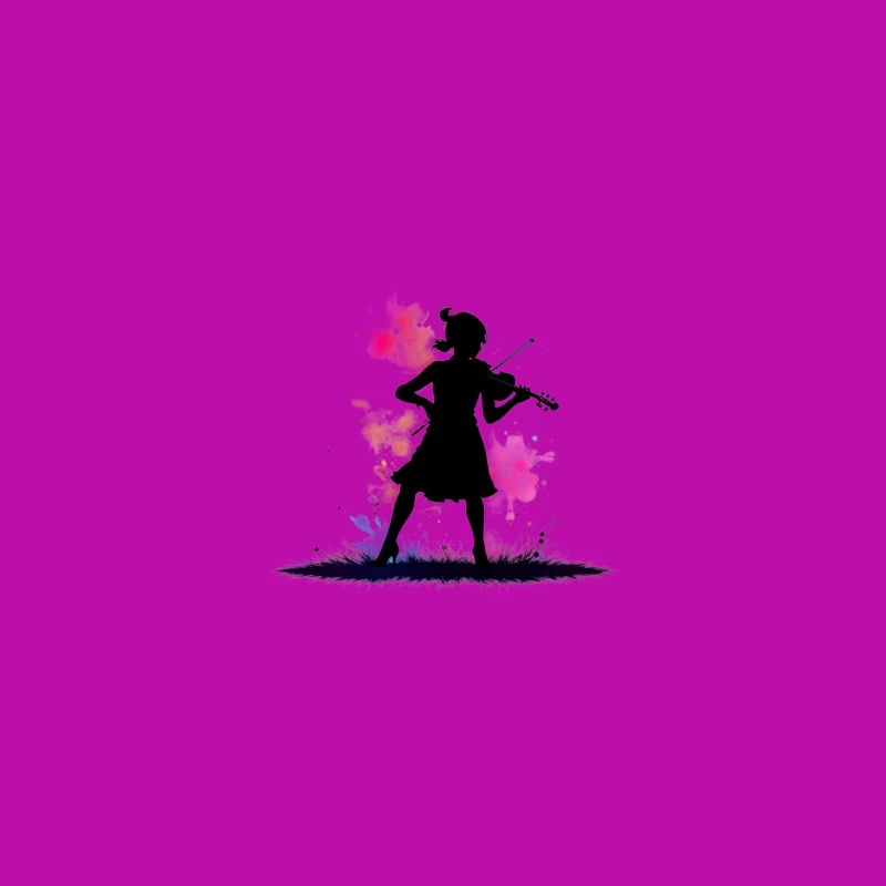 Colorful Silhouette of a Girl Playing Violin Coffee Mug