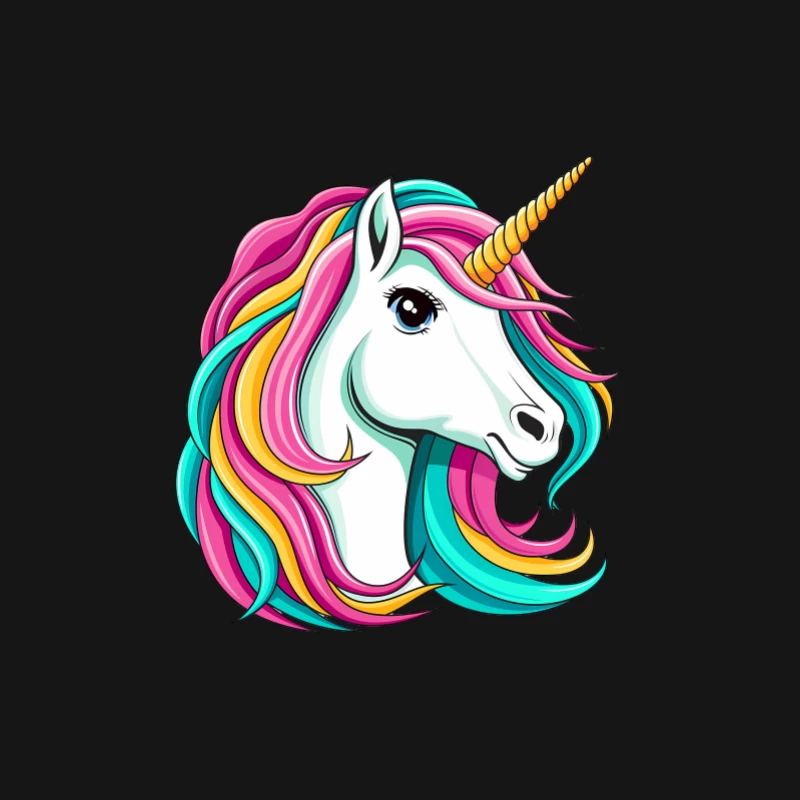 Farbenfrohes Einhornporträt Herren Langarm T-Shirt
