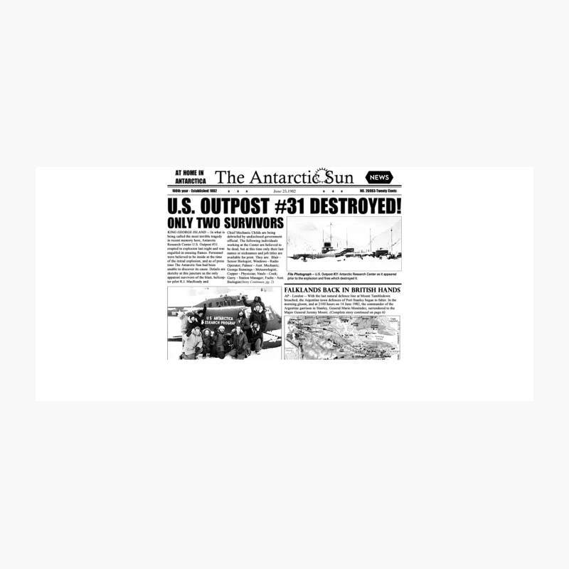 Antarctic Disaster and Falklands War: Historical Newspaper Headlines Coffee Mug