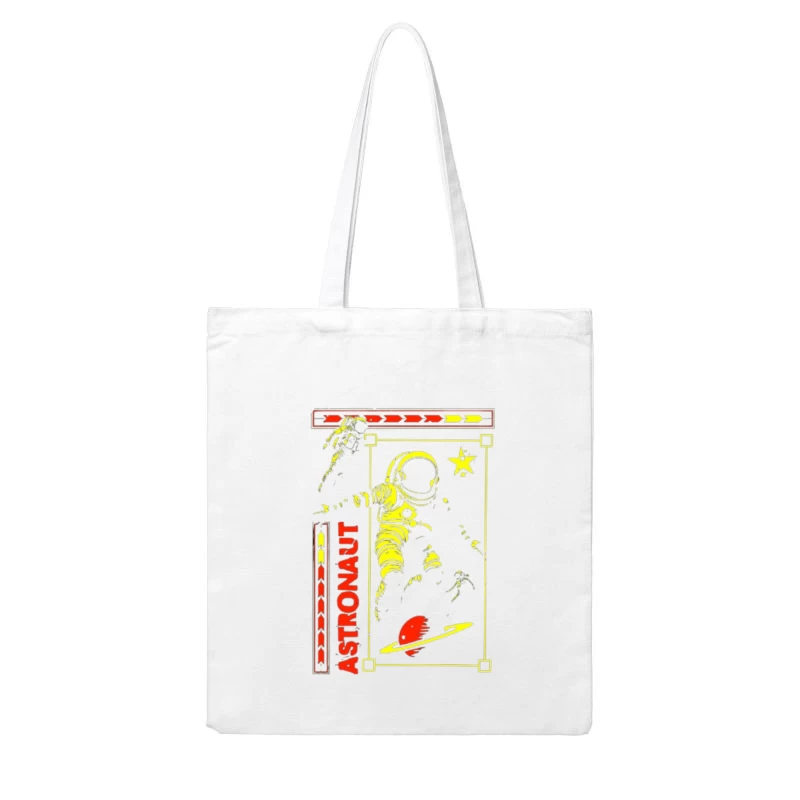 Retro Space Astronaut Vintage Poster Design Cotton Tote Bag