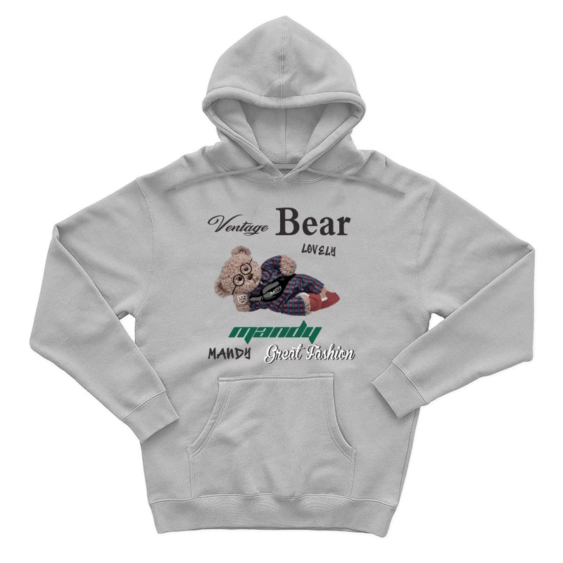 Vintage Bär mit Modeaccessoires Herren Pullover Hoodie