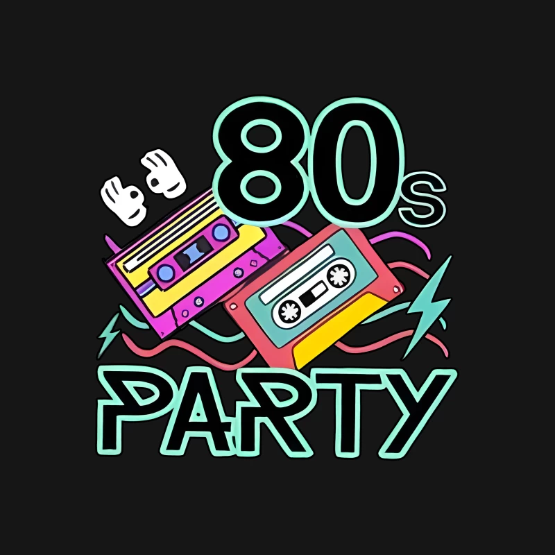 80er Jahre Party mit Kassetten Herren T-Shirt