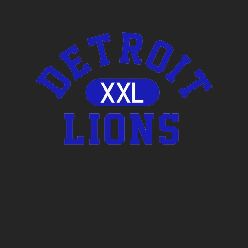 Detroit Lions XXL Sports Team Logo in Blue Typography Female Pullover Sweatshirt