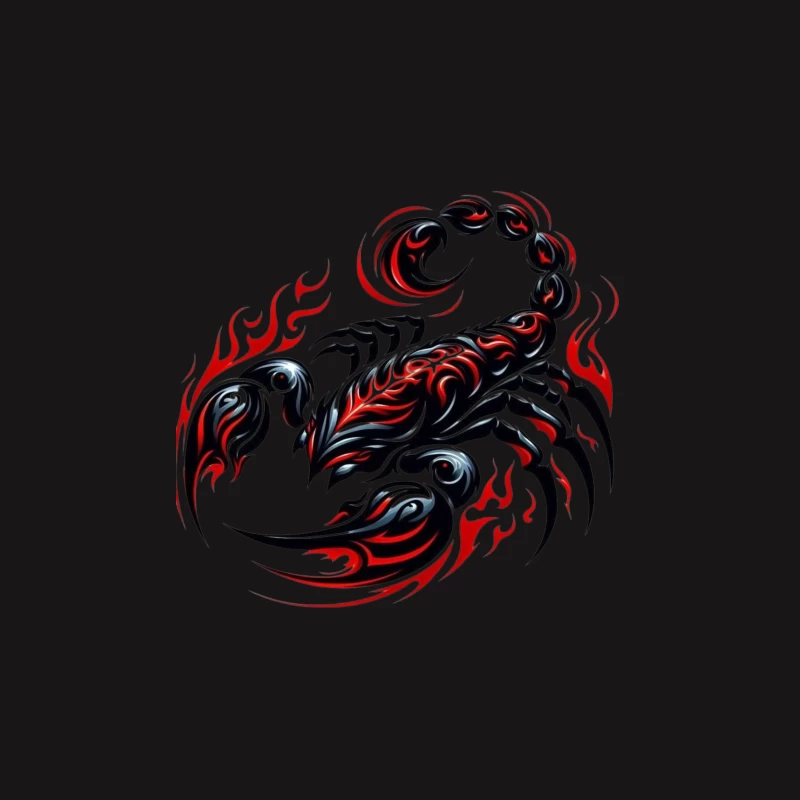 Stylized Scorpion with Flames Travel Mug