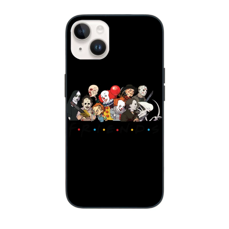 Horror Characters Parodying Friends iPhone Case