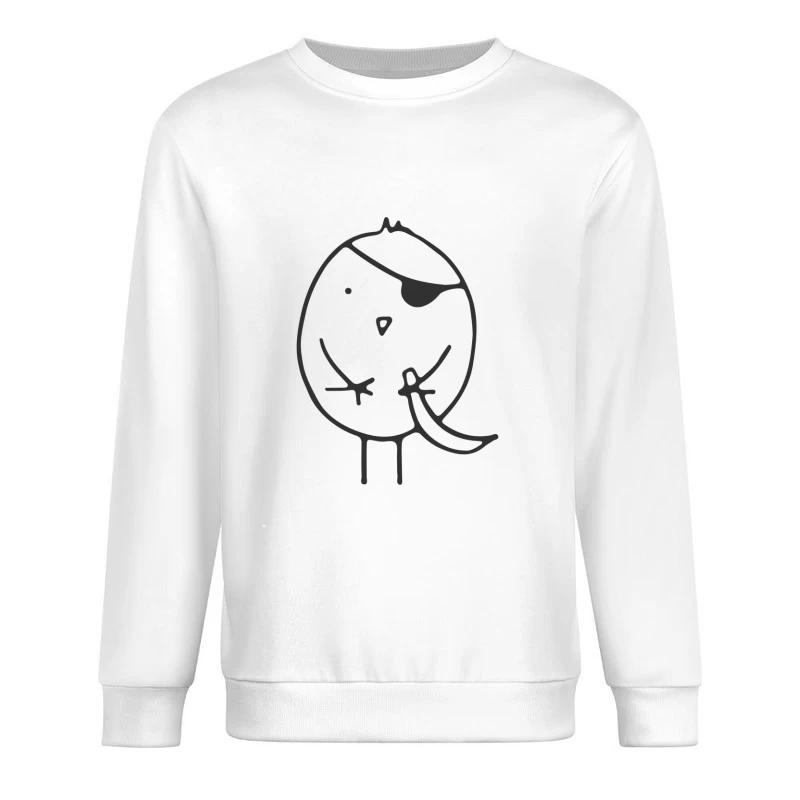 Cartoon Vogel im Piratenlook Herren Pullover Sweatshirt