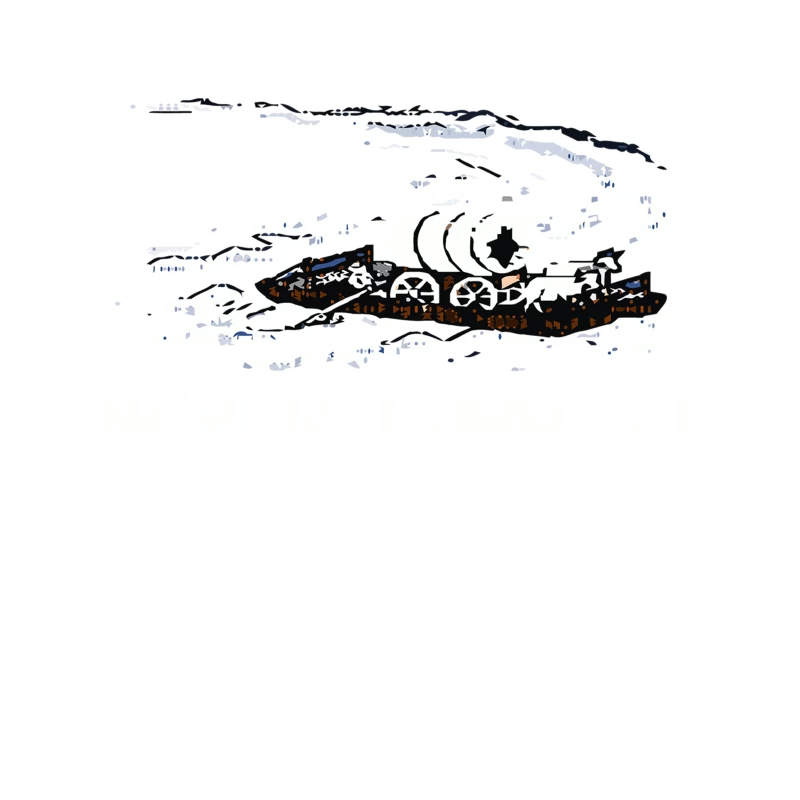 Abstract Nautical Woodcut: Minimalist Black and White Ship Tapestry