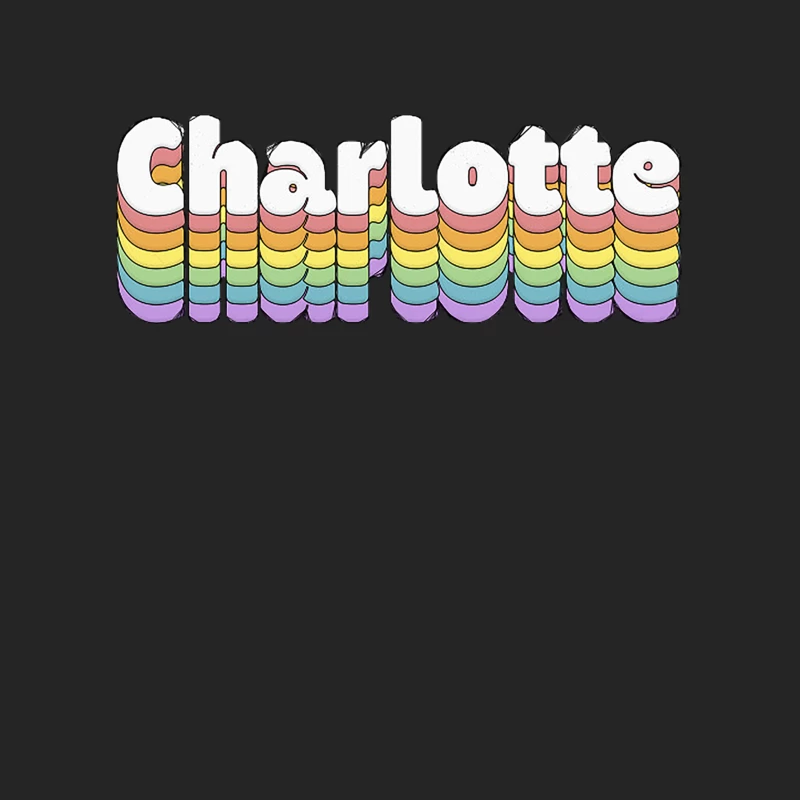 Charlotte  Retro Typography Design Female Pullover Sweatshirt