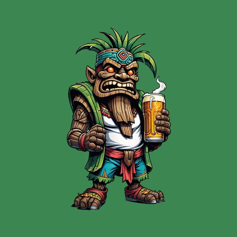 Angry Tribal Character with Beer iPhone Case