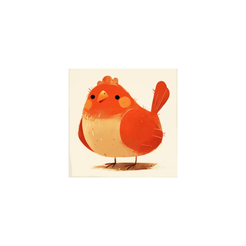 Cute Red Robin Bird Illustration iPhone Case