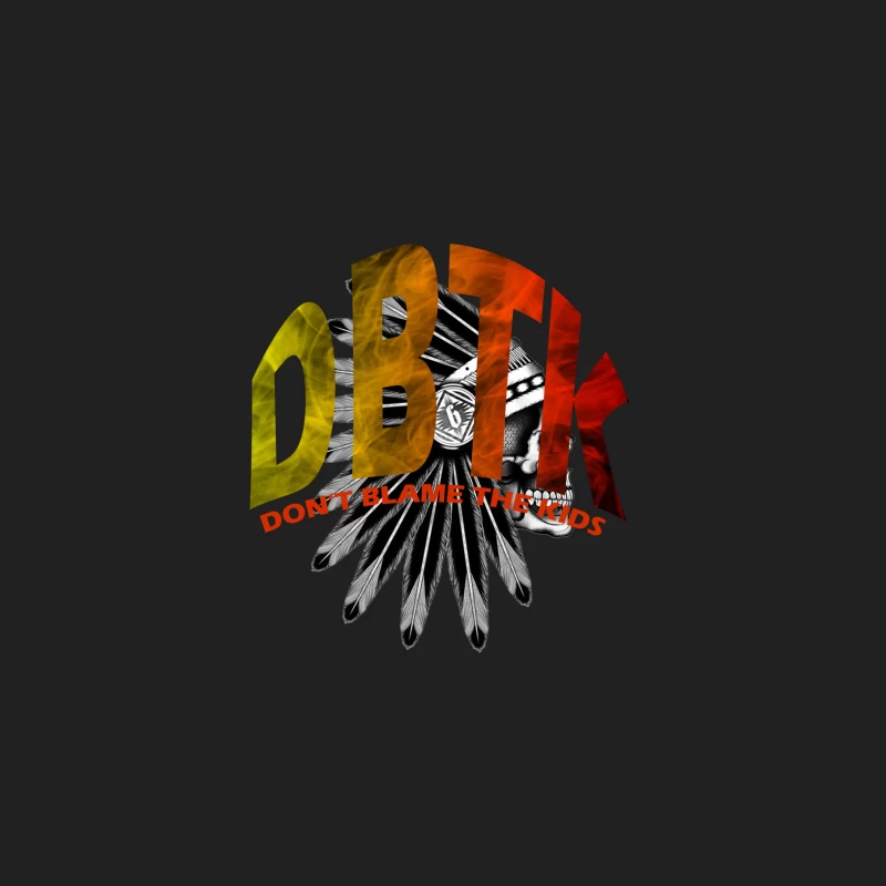 DBTK Logo Design Featuring Feathers and Skull Bucket Hat