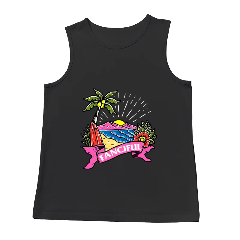 Fantasievolle Strandlandschaft Herren Tanktops