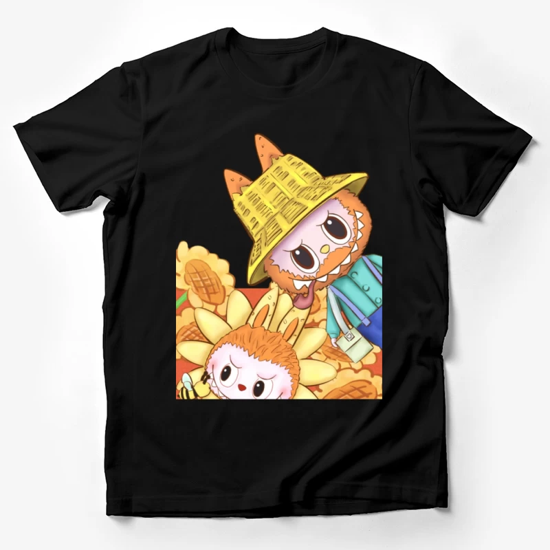 Sonnenblumenfiguren mit Strohhut Herren T-Shirt