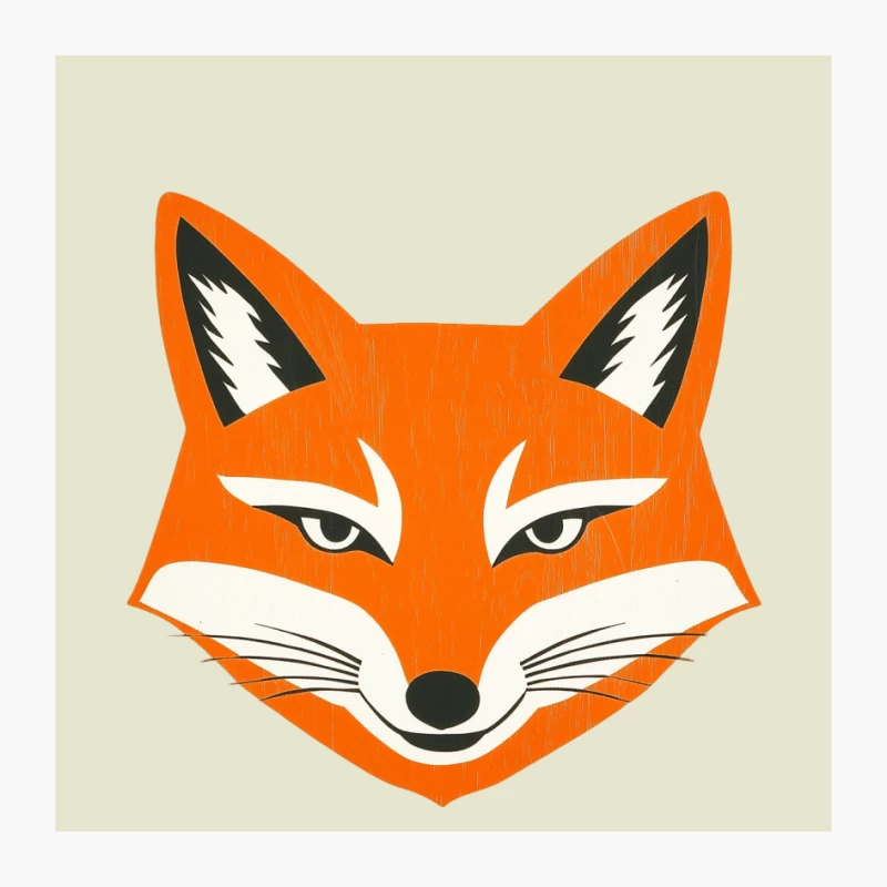 Stylized Orange Fox Cartoon Illustration Pin