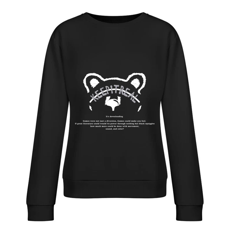 Retro Gamer Bär Logo Design Damen Pullover Sweatshirt