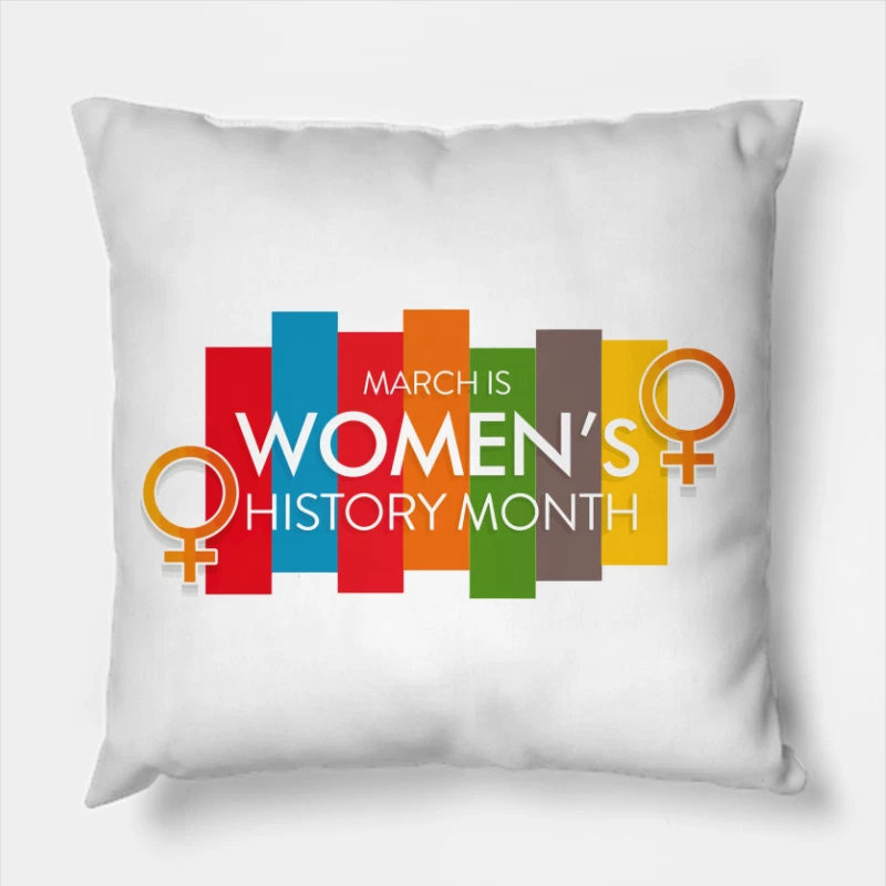 Bold & Modern Women's History Month Tribute Throw Pillow