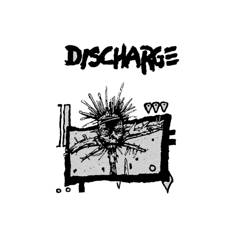 Discharge Punk Band Skull Logo Artwork Pin