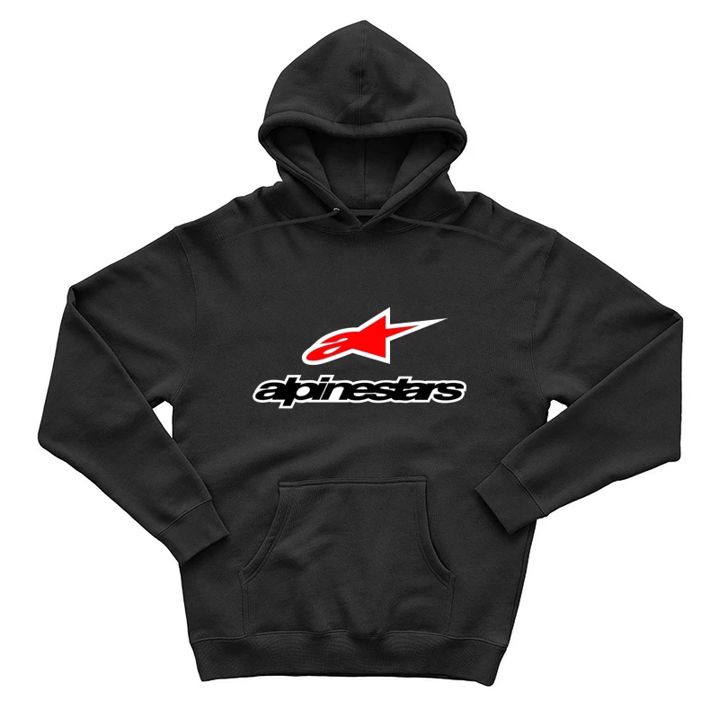 Alpinestars Motorsport Brand Logo with Red Star Design Male Pullover Hoodie