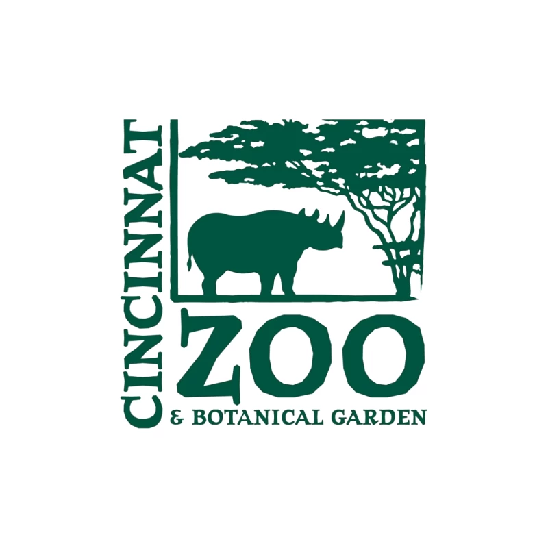 Cincinnati Zoo & Botanical Garden Logo with Rhinoceros and Acacia Tree Mouse Pad